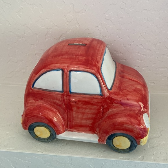 🚘Ceramic Volkswagen VW Bug Coin Bank - Picture 1 of 10